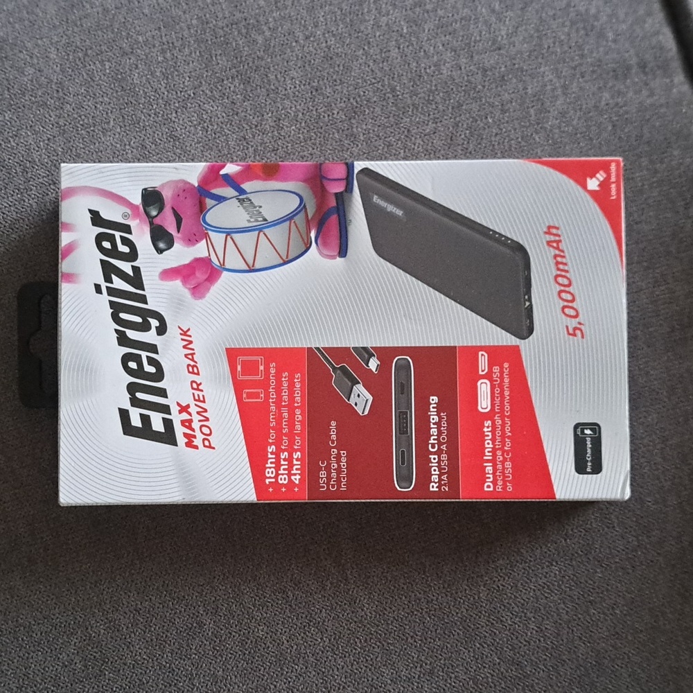 NEW Energizer - MAX 5,000mAh Ultra-Slim, High Speed Universal Portable Charger